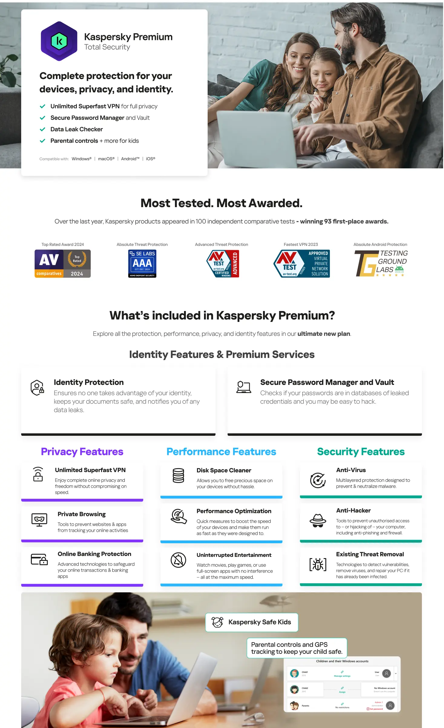 kaspersky premium features details