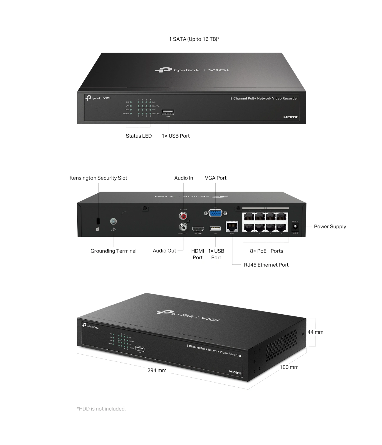 NVR1008H 8MP OverviewX1